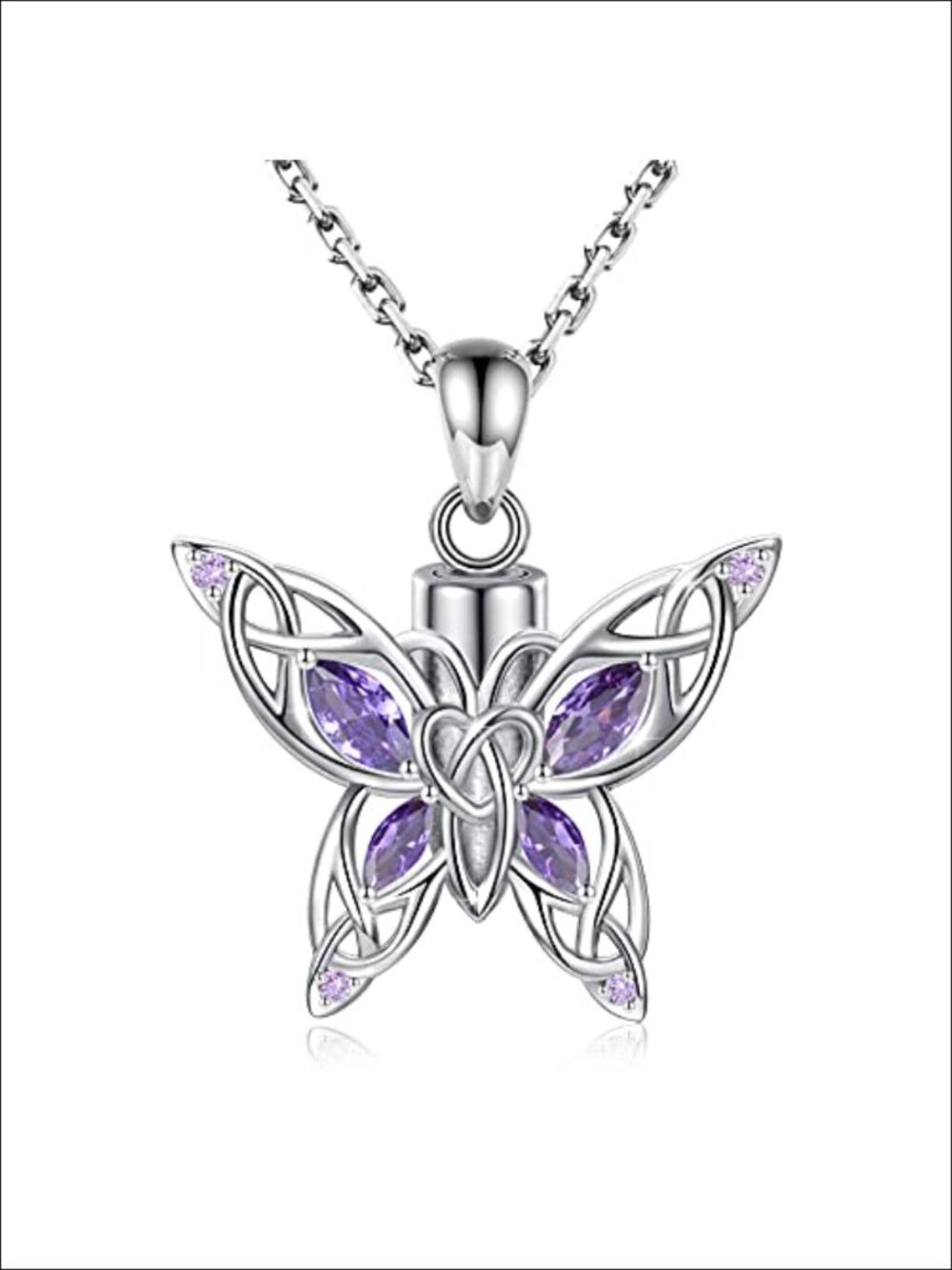 925 Sterling Silver Butterfly Cremation Urn Necklace for Ashes Memorial Jewelry